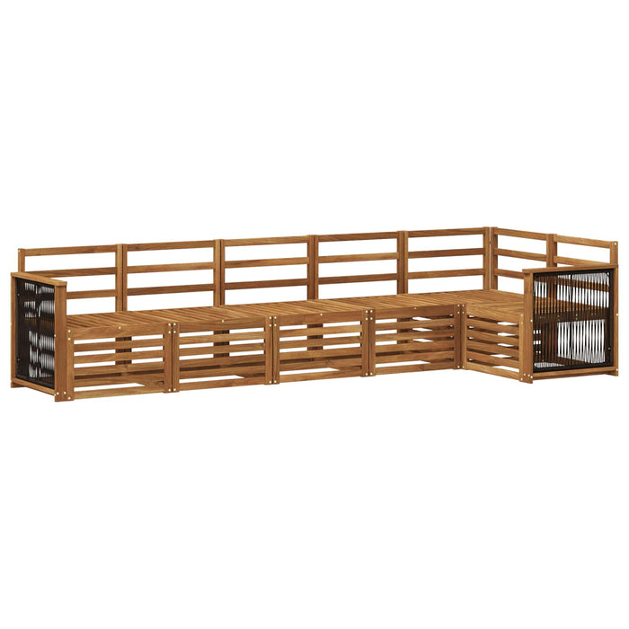 Set canapea sectională 5 pcs natural Lemn Solid de Acacia WALTI
