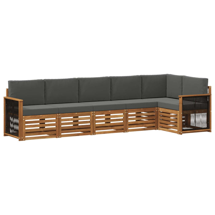 Set canapea sectională cu pernă 5 pcs Natural și Antracit WALTI