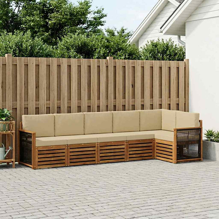 Set canapea sectională cu pernă 5 pcs natural WALTI