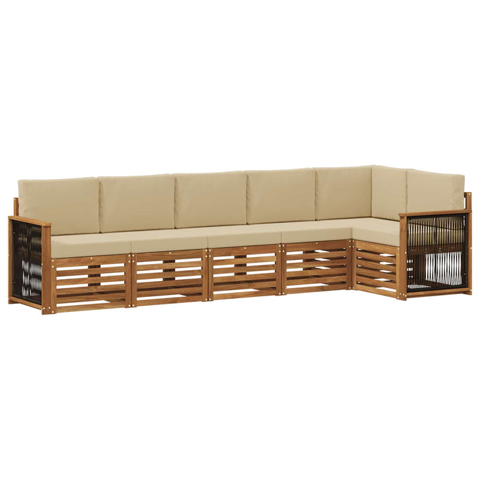 Set canapea sectională cu pernă 5 pcs natural WALTI