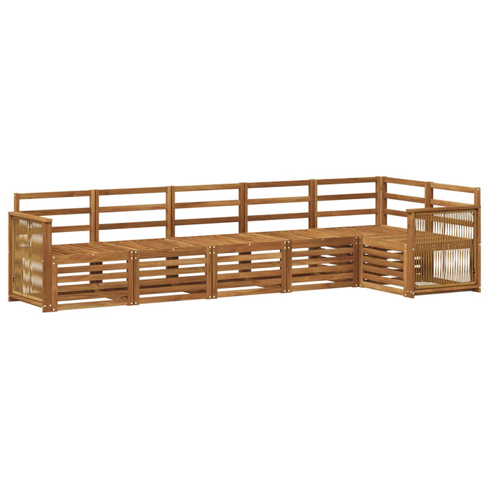 Set canapea sectională 5 pcs natural Lemn Solid de Acacia WALTI