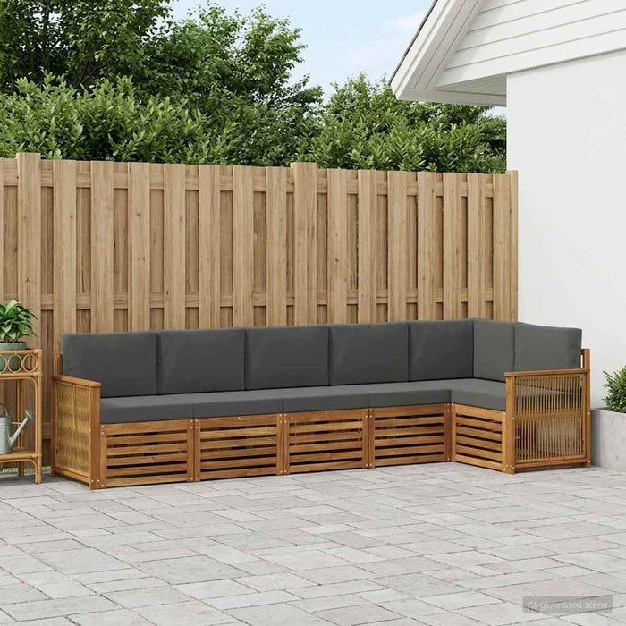 Set canapea sectională cu pernă 5 pcs Natural și Antracit WALTI