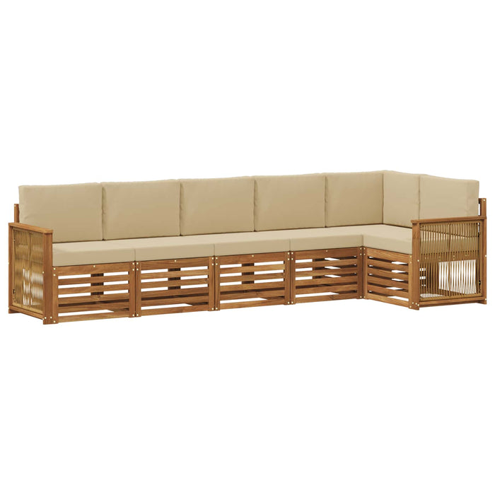 Set canapea sectională cu pernă 5 pcs natural WALTI