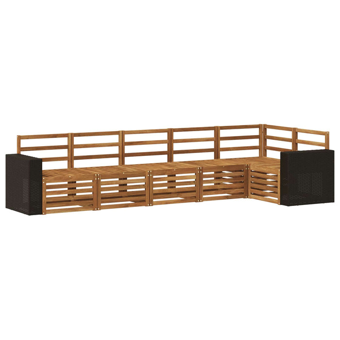 Set canapea sectională 6 pcs natural Lemn Solid de Acacia WALTI