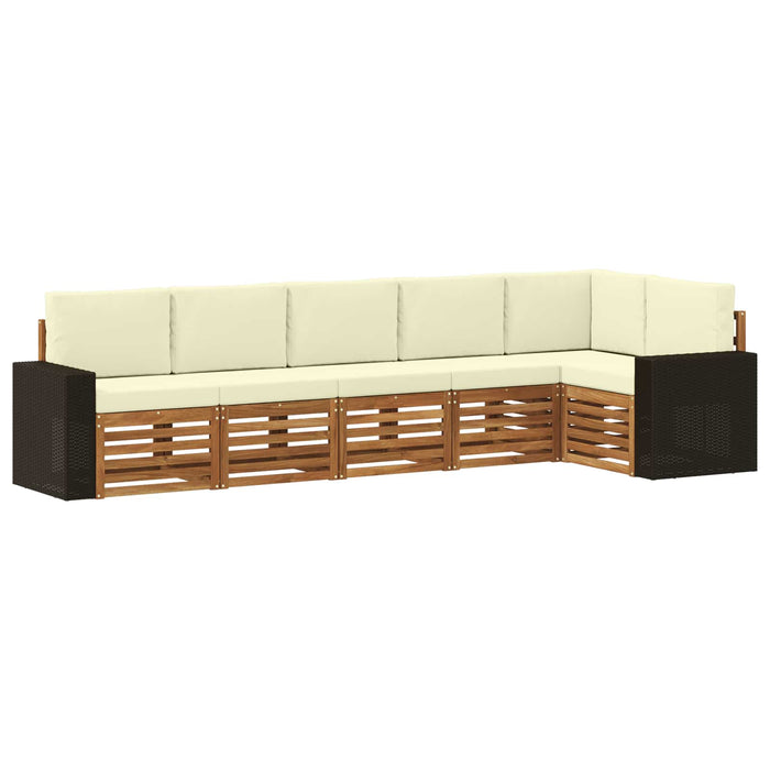Set canapea sectională cu pernă 6 pcs Natural și Crem WALTI