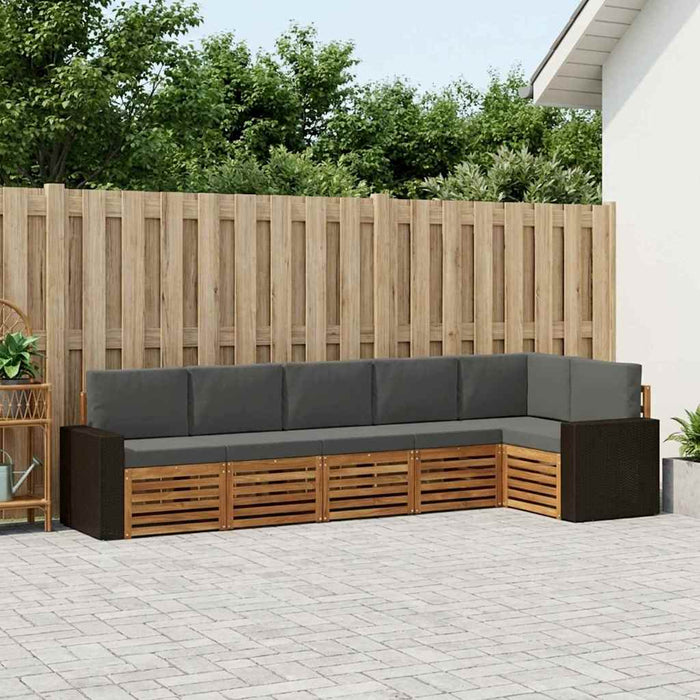 Set canapea sectională cu pernă 6 pcs Natural și Antracit WALTI