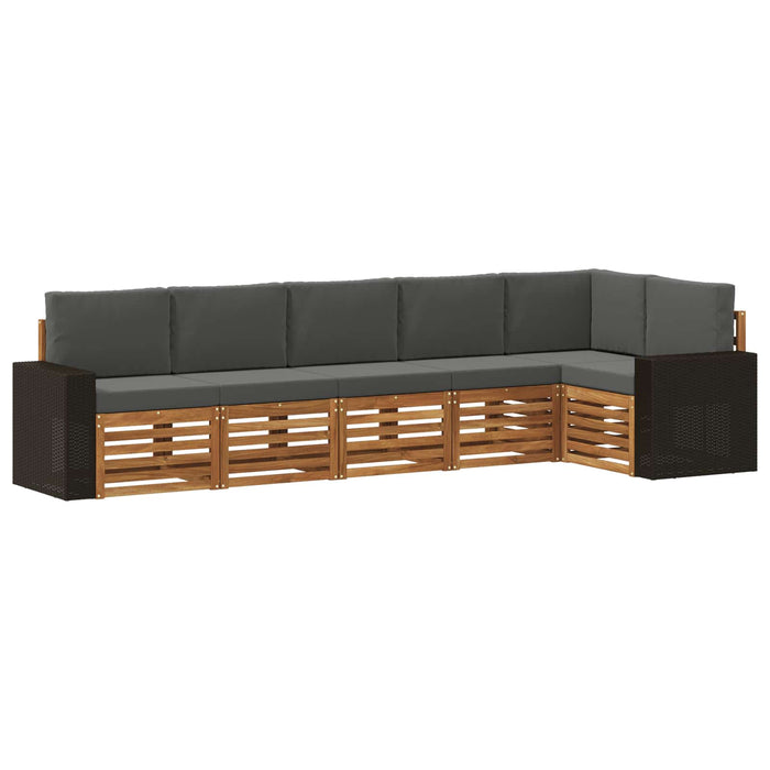 Set canapea sectională cu pernă 6 pcs Natural și Antracit WALTI