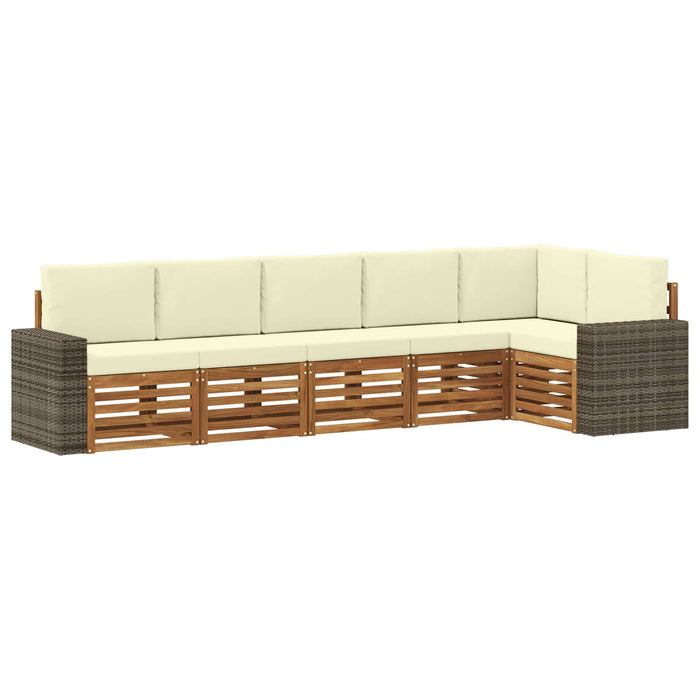 Set canapea sectională cu pernă 6 pcs Natural și Crem WALTI