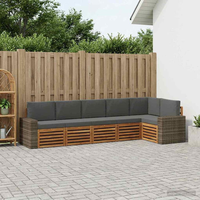Set canapea sectională cu pernă 6 pcs Natural și Antracit WALTI