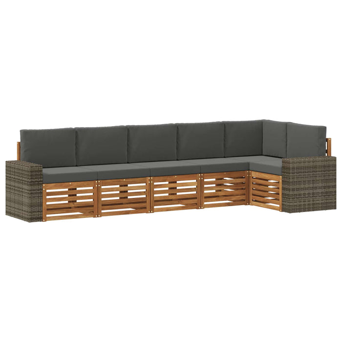 Set canapea sectională cu pernă 6 pcs Natural și Antracit WALTI