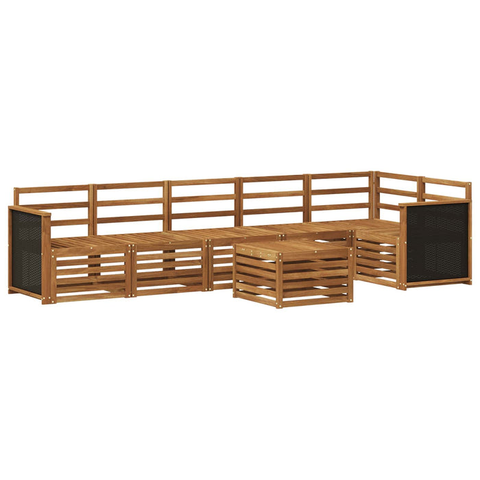 Set canapea sectională 6 pcs natural Lemn Solid de Acacia WALTI