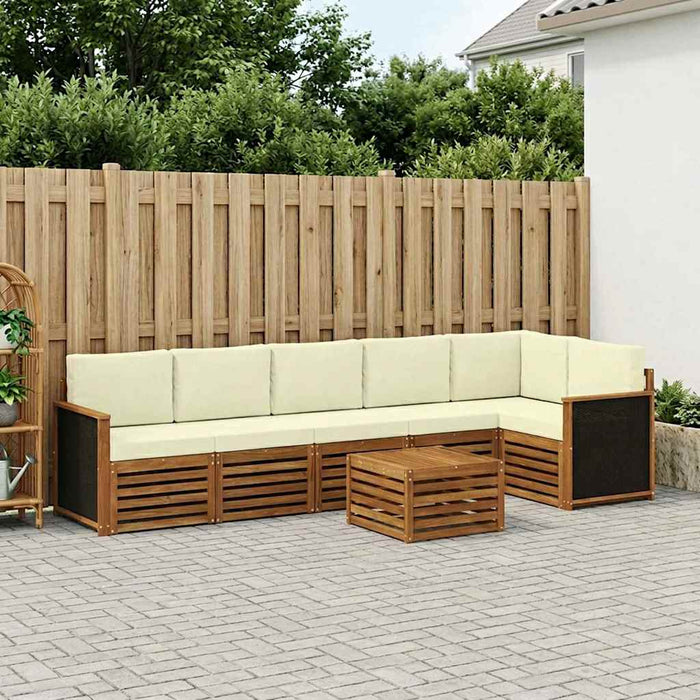 Set canapea sectională cu pernă 6 pcs Natural și Crem WALTI