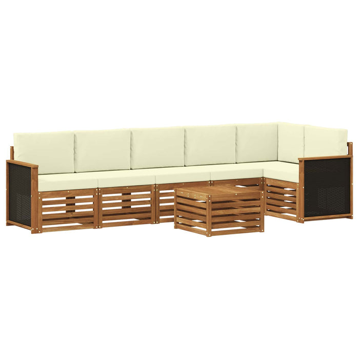Set canapea sectională cu pernă 6 pcs Natural și Crem WALTI