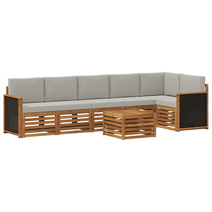 Set canapea sectională cu pernă 6 pcs Natural și gri deschis WALTI