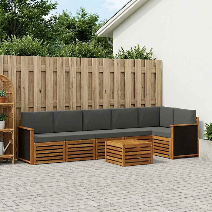 Set canapea sectională cu pernă 6 pcs Natural și Antracit WALTI