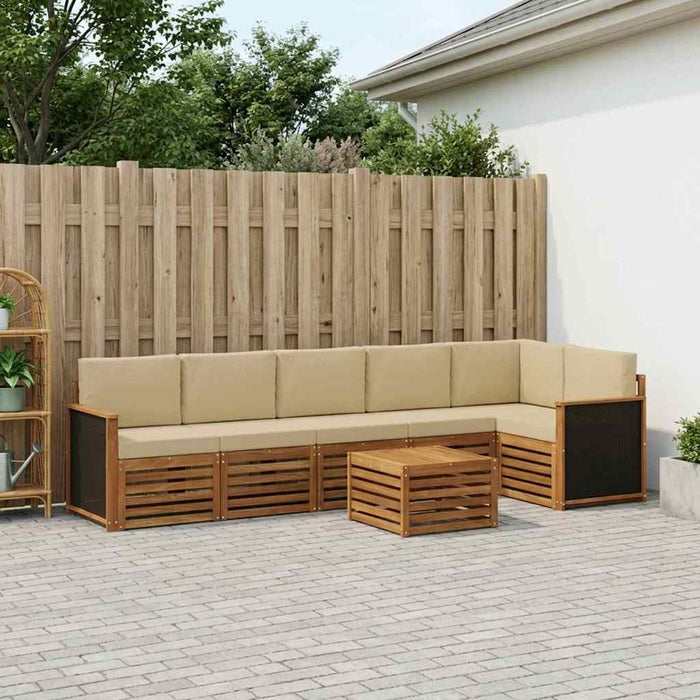 Set canapea sectională cu pernă 6 pcs natural WALTI