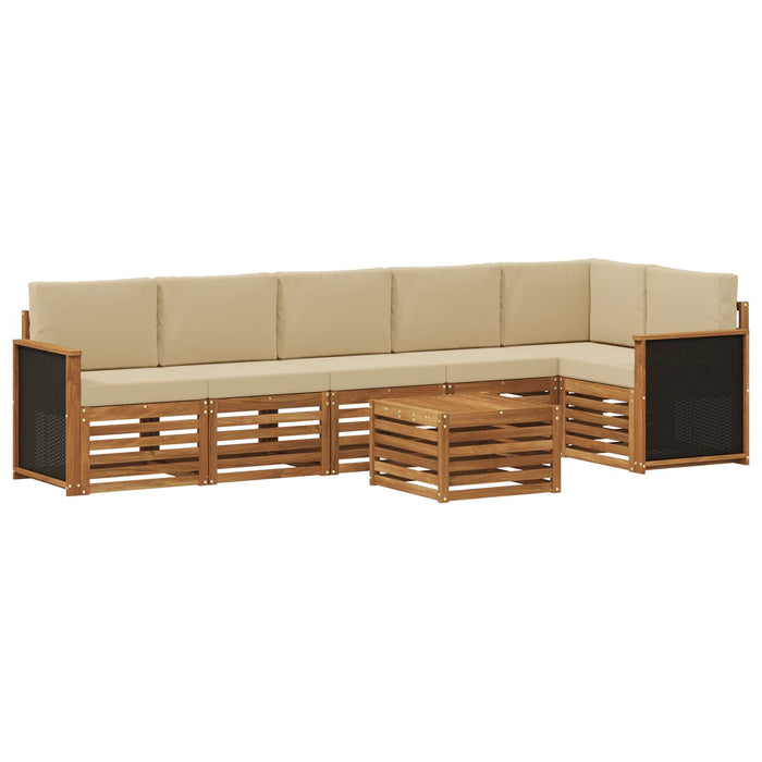 Set canapea sectională cu pernă 6 pcs natural WALTI