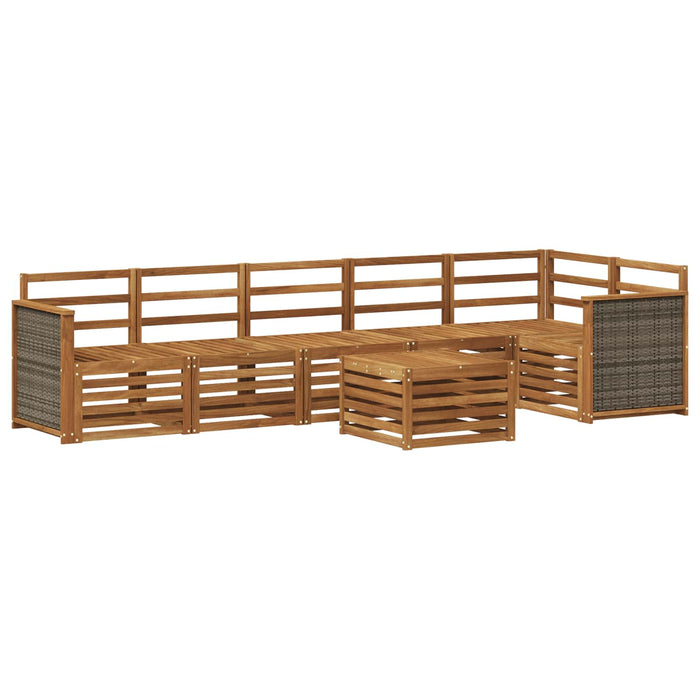 Set canapea sectională 6 pcs natural Lemn Solid de Acacia WALTI