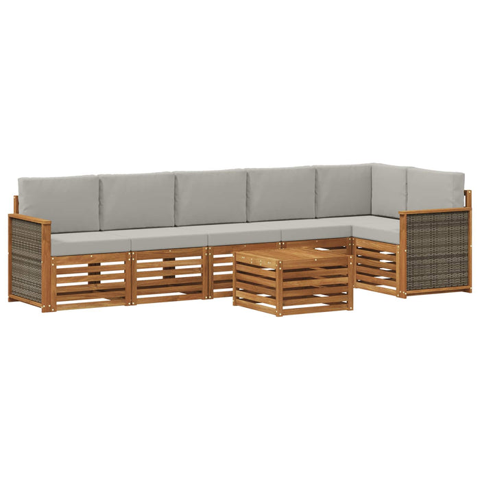 Set canapea sectională cu pernă 6 pcs Natural și gri deschis - WALTI WALTI