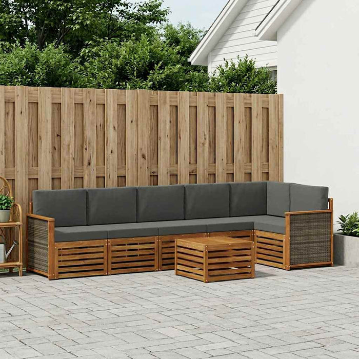 Set canapea sectională cu pernă 6 pcs Natural și Antracit WALTI