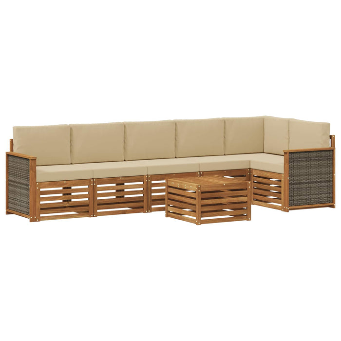 Set canapea sectională cu pernă 6 pcs natural WALTI