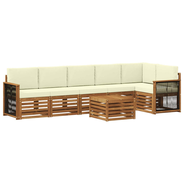 Set canapea sectională cu pernă 6 pcs Natural și Crem WALTI