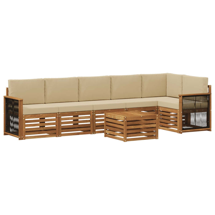 Set canapea sectională cu pernă 6 pcs natural WALTI