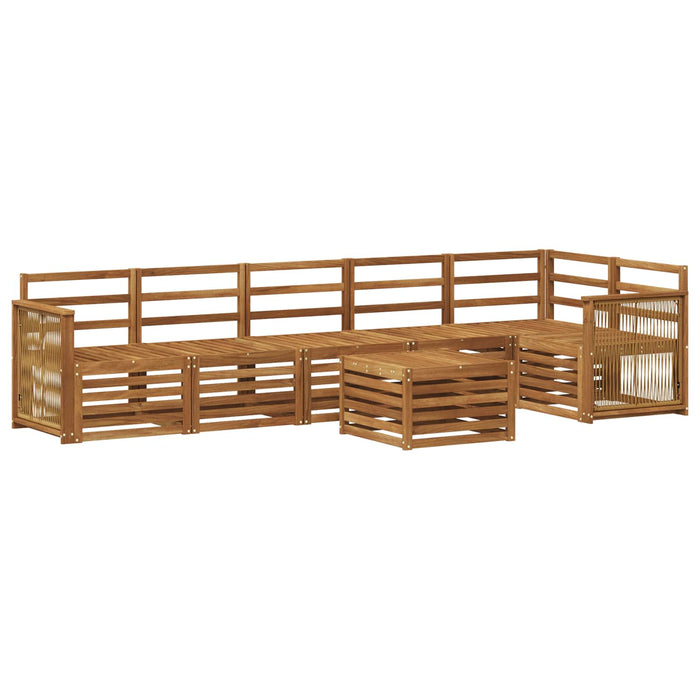 Set canapea sectională 6 pcs natural Lemn Solid de Acacia WALTI