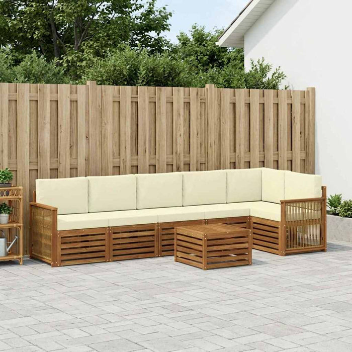 Set canapea sectională cu pernă 6 pcs Natural și Crem WALTI