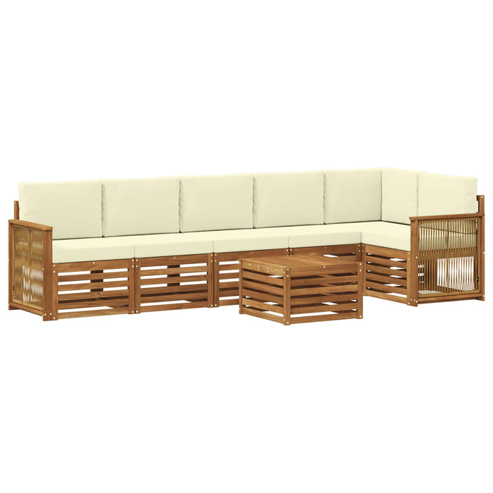 Set canapea sectională cu pernă 6 pcs Natural și Crem WALTI