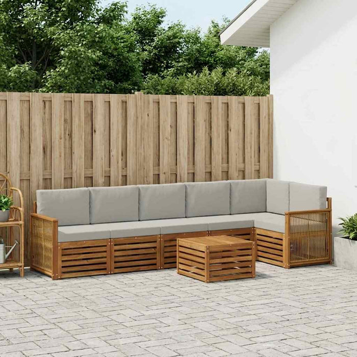 Set canapea sectională cu pernă 6 pcs Natural și gri deschis - WALTI WALTI