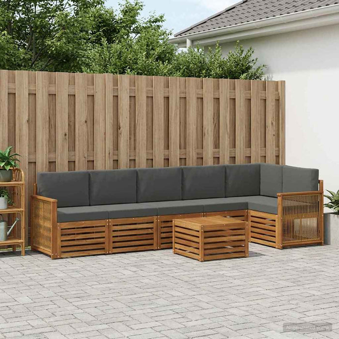 Set canapea sectională cu pernă 6 pcs Natural și Antracit WALTI