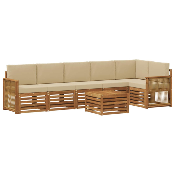 Set canapea sectională cu pernă 6 pcs natural WALTI