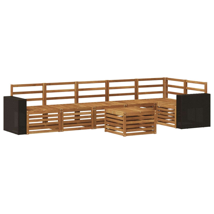 Set canapea sectională 7 pcs natural Lemn Solid de Acacia WALTI