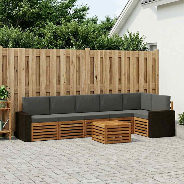 Set canapea sectională cu pernă 7 pcs Natural și Antracit WALTI