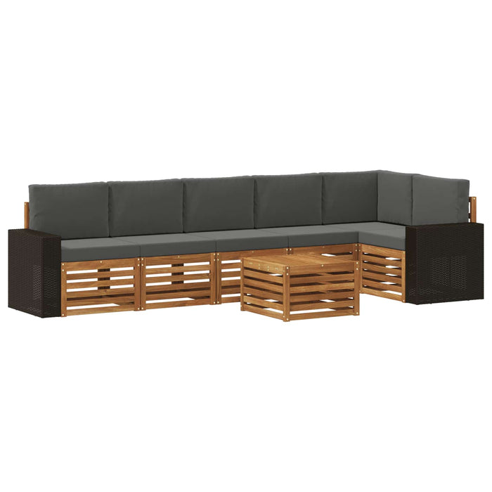 Set canapea sectională cu pernă 7 pcs Natural și Antracit WALTI