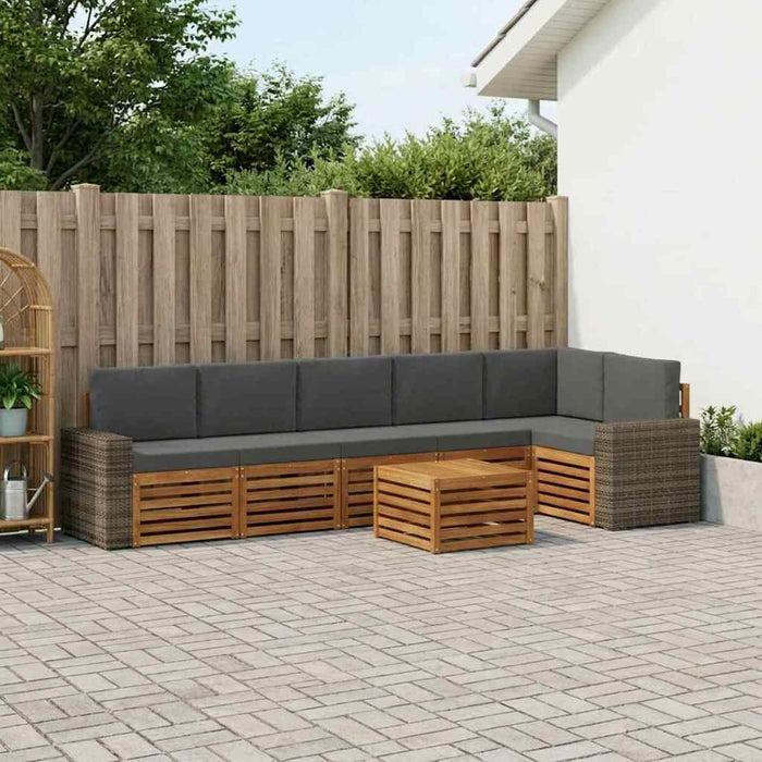 Set canapea sectională cu pernă 7 pcs Natural și Antracit WALTI