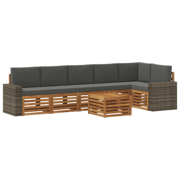 Set canapea sectională cu pernă 7 pcs Natural și Antracit WALTI