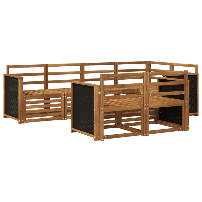 Set canapea sectională 6 pcs natural Lemn Solid de Acacia WALTI