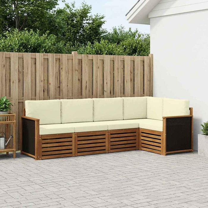 Set canapea sectională cu pernă 6 pcs Natural și Crem WALTI