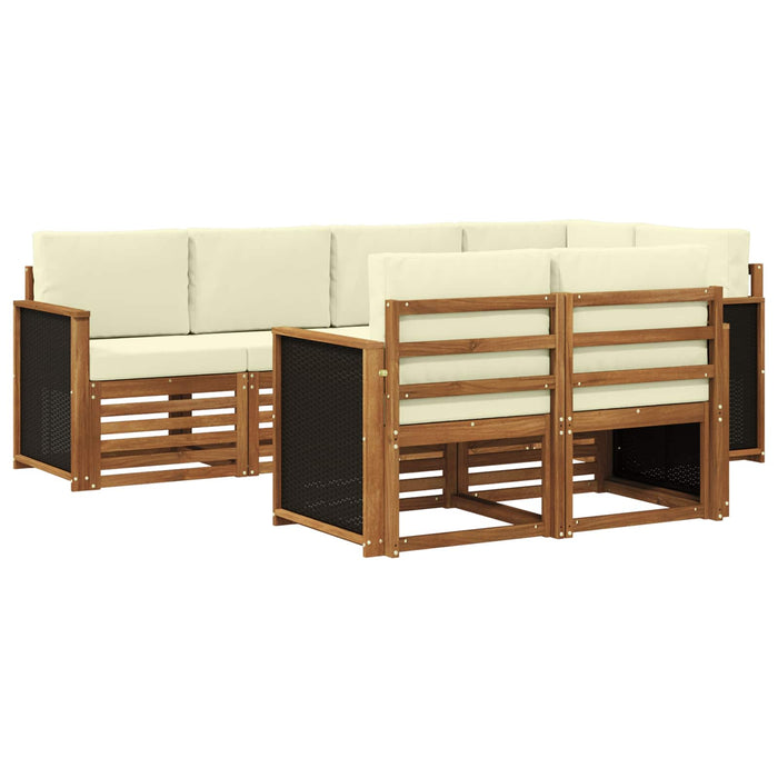 Set canapea sectională cu pernă 6 pcs Natural și Crem WALTI