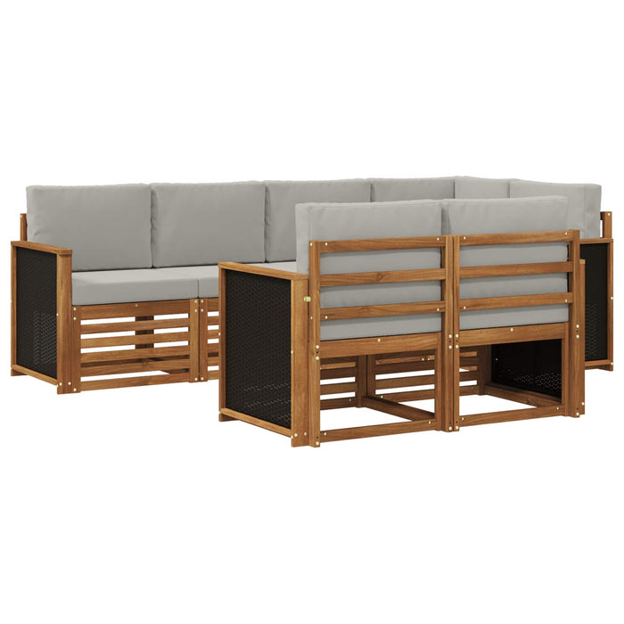 Set canapea sectională cu pernă 6 pcs Natural și gri deschis WALTI