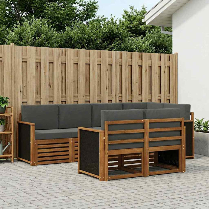 Set canapea sectională cu pernă 6 pcs Natural și Antracit WALTI