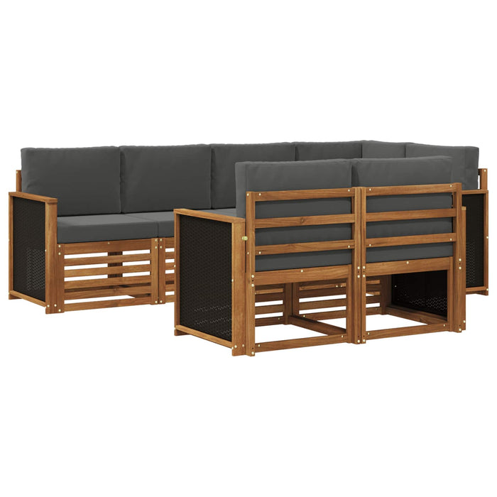 Set canapea sectională cu pernă 6 pcs Natural și Antracit WALTI