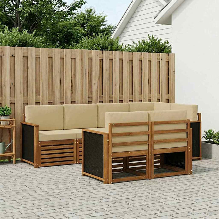 Set canapea sectională cu pernă 6 pcs natural WALTI