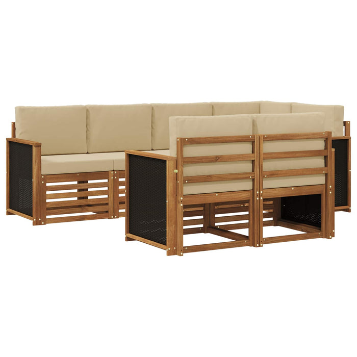 Set canapea sectională cu pernă 6 pcs natural WALTI