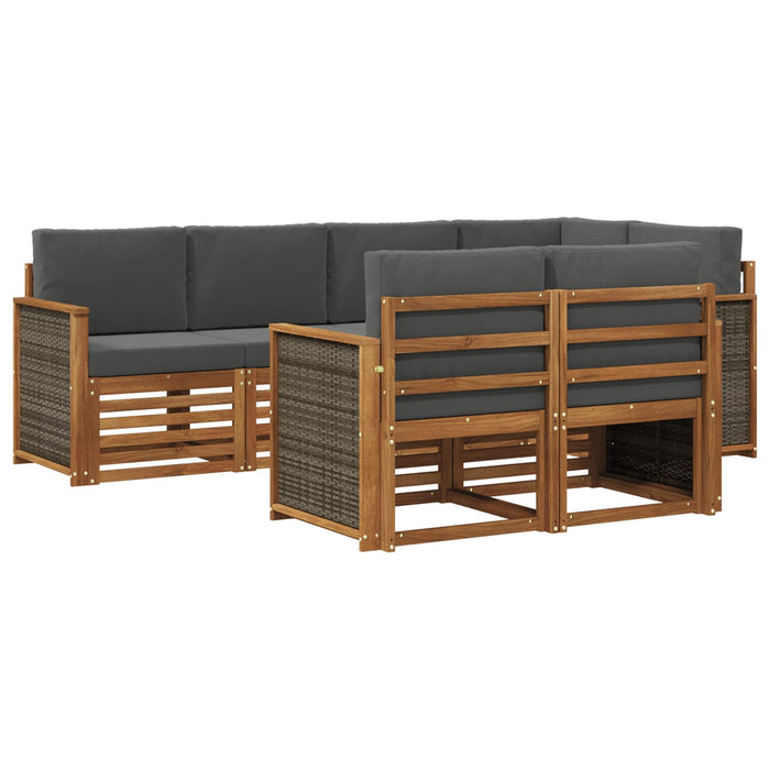 Set canapea sectională cu pernă 6 pcs Natural și Antracit WALTI