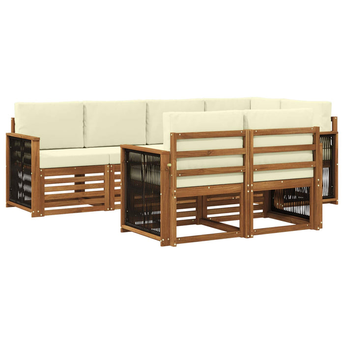 Set canapea sectională cu pernă 6 pcs Natural și Crem WALTI