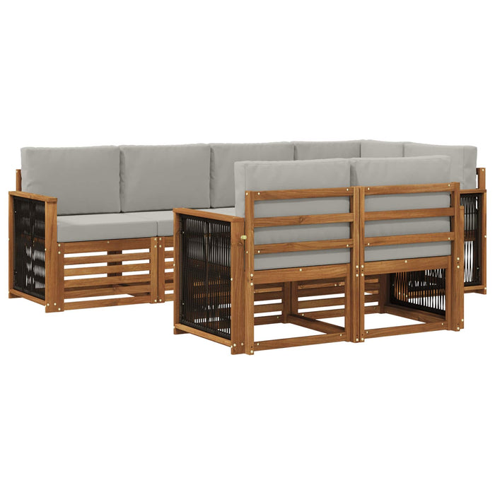 Set canapea sectională cu pernă 6 pcs Natural și gri deschis WALTI