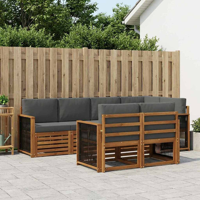 Set canapea sectională cu pernă 6 pcs Natural și Antracit WALTI